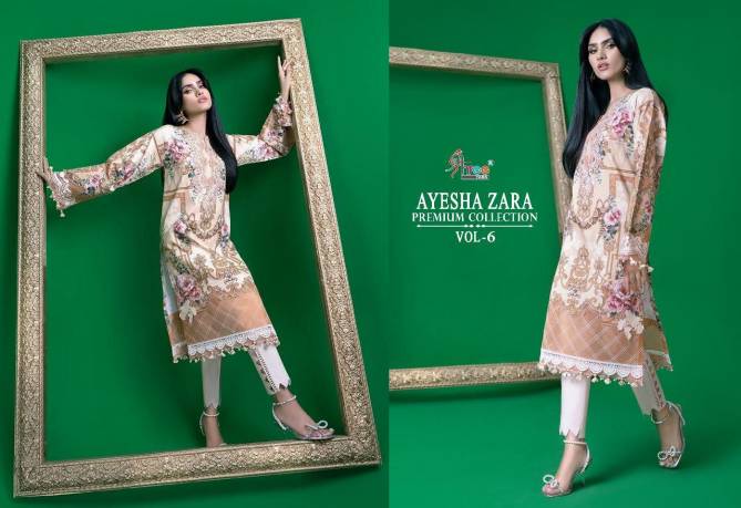 Shree Ayesha Zara 6 Wholesale Cotton Printed Pakistani Salwar Suits

